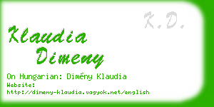 klaudia dimeny business card